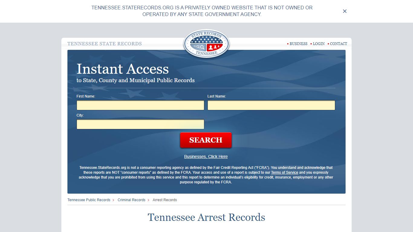 Tennessee Arrest Records | StateRecords.org